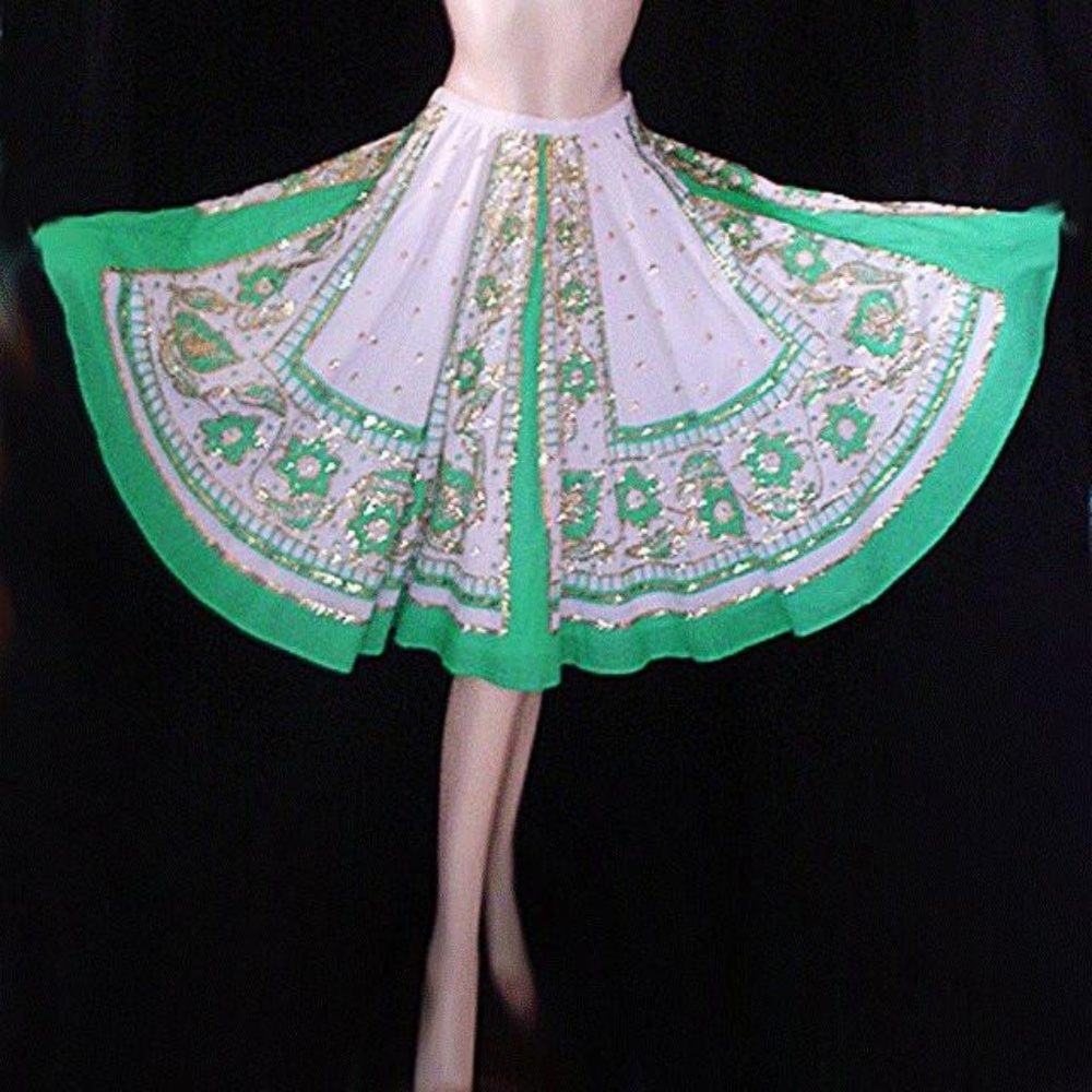 Milly Turquoise & Gold Sequin Skirt